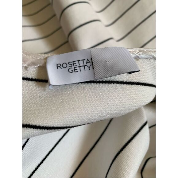 Rosetta Getty Cross Panel Striped Cutout Midi Dress White, Black Size XS - Picture 9 of 12